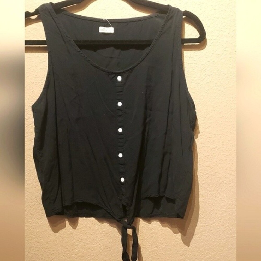 Hollister Black Tie Tank Top Size Medium